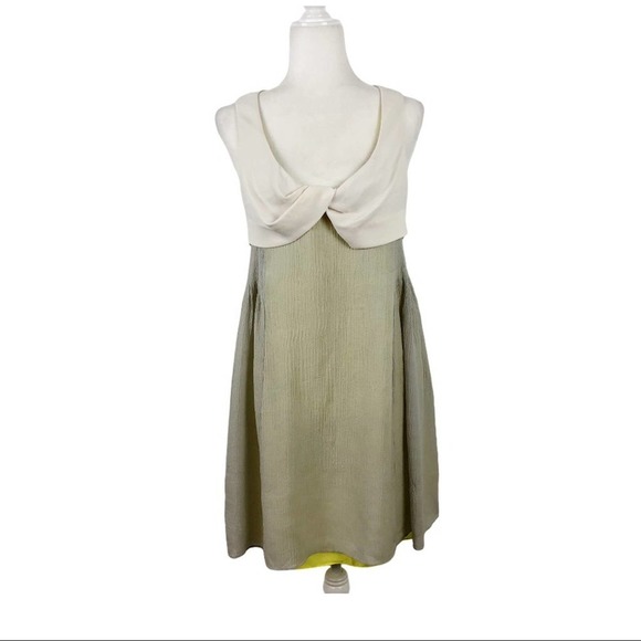 Alexander Wang Mini Silk Dress Colorblock A-Line Pleated Party Size 6 - Picture 2 of 14